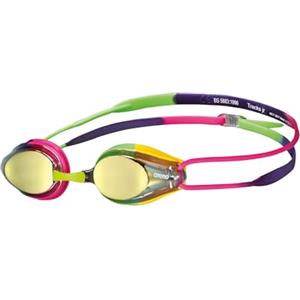 arena Tracks Junior Mirror Occhialini Nuoto da Gara Anti-Appannamento per Bambini, Occhialini Piscina con Protezione UV, 4 Ponti Nasali Intercambiabili, Guarnizioni in Silicone