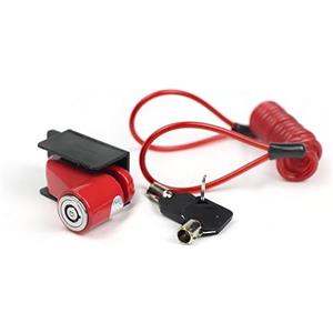 Majestic LK50, Lucchetto per Biciclette e monopattini Unisex Adulto, Rosso, Small