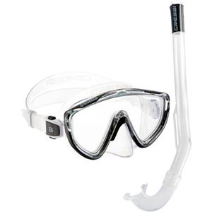 CRESSI Tinetto & Mini Island Clear/Black - Combo Set Snorkeling Junior Maschera Tinetto e Snorkel Mini Island, Trasparente/Nero, Taglia Unica