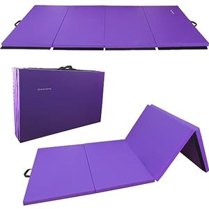 Fitvids Signature Fitness Tappetino multiuso per ginnastica e aerobica, extra spesso, ad alta densità, antistrappo, pieghevole, 100 x 20 x 5 cm, colore: viola