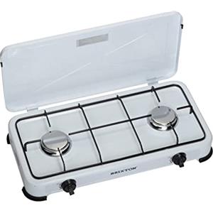 FireFriend Fornello a Gas da Campeggio KO-6382, 2 bruciatori, 2 x 1500 Watt, Bianco