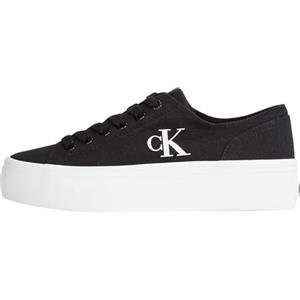 Calvin Klein Donna Sneakers Vulcanizzate Flatform Profilo Basso, Nero (Black/Bright White), 39 EU