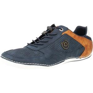 bugatti Sneakers casual con suola flessibile, scarpe stringate con memory foam, lacci elastici Uomo, Blu Scuro, 46 EU