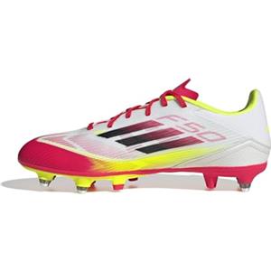 adidas F50 League Football Boots Soft Ground, Scarpe da Calcio Unisex-Adulto, Cloud White/Core Black/Solar Yellow, 46 2/3 EU