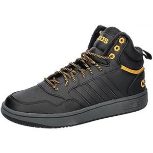 adidas Hoops 3.0 Mid Lifestyle Basketball Classic Fur Lining Winterized Shoes, Scarpe Uomo, Core Black/Core Black/preloved Yellow, 39 1/3 EU