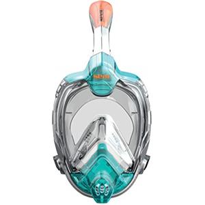 Seac Libera, Maschera Integrale da Snorkeling di Nuova Generazione, Silicone Ipoallergenico, Sgancio Rapido, 4 Taglie, blu/arancione, L/XL