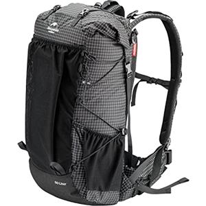 Naturehike Rock 40+5L Zaino da Escursionismo con Struttura Interna per Il Campeggio all'Aperto, Zaino da Viaggio (Nero 40+5L)