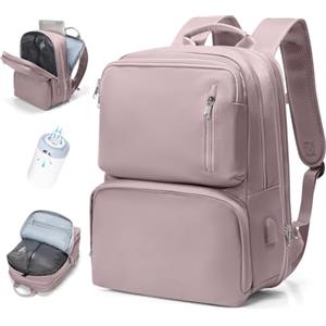 SEAFEW Zaino Sottovuoto da Viaggio con Pompa, Borsa da Cabina per Easyjet Bagaglio a Mano Impermeabile Lavoro e Scuola Trekking Casual Daypack per 15.6" laptop,H5-Rosa chiaro