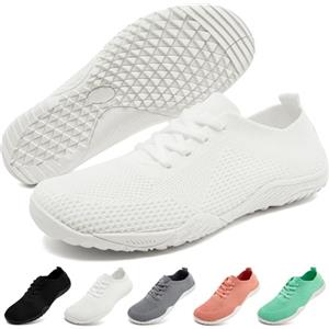 RJYWGS Scarpe Donna Estive Barefoot Trekking Corsa Fitness Running Trekking Antiscivolo Lavoro Ginnastica Sportive Corsa Bianco EU 38