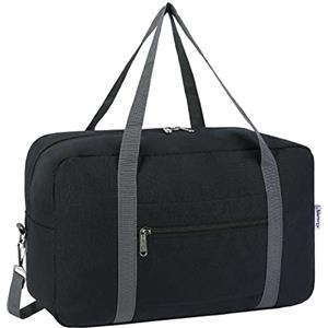 Narwey Bagaglio a Mano 40x20x25 Ryanair Borsone da Viaggio Pieghevole Aereo Borsa Palestra Borsa Weekend con Tracolla (Nero)