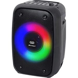 Trevi XFest XF 150 KB Altoparlante Amplificato Portatile 15W, Cassa Wireless Portatile con Microfono Dinamico Incluso per Karaoke, True Wireless Stereo, Presa USB, Micro SD, Batteria Integrata