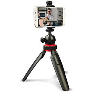 DigiPower TP-ACT5 - Treppiede con telecomando Bluetooth rimovibile, compatibile con telefoni cellulari, action camera e fotocamere DSLR, colore: Nero