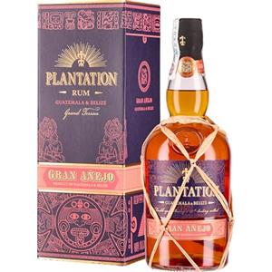 Plantation Gran Anejo, 700ml, Ideale per Mai Tai, Note Speziate e Vanigliate, Rum Scuro Artigianale, Invecchiato 3 Anni, Miscela da Guatemala e Belize, Affinato in Francia, Idea Regalo, 42% Vol.