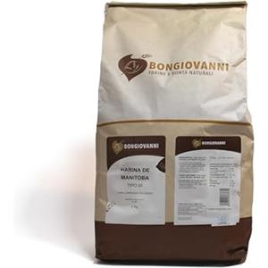 BONGIOVANNI FARINE e BONTA' NATURALI Farina Manitoba Tipo 0 Bio, per Pasticceria Lievitata - Formato da 5kg - Ideale per Lunghe Lievitazioni - W400