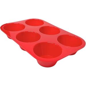 Guardini, Stampo 6 muffins 16x25 cm, Silicone alimentare, Rosso, Made in Italy, Linea Juliette