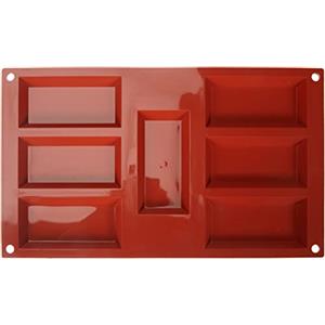 Silikomart | SF054 Stampo in Silicone per Monoporzioni FINANZIERI, Antiaderente, 7 Cavità, Confezione da 1 Stampo per Dolci, 95 x 45 mm, h 12 mm, Made in Italy