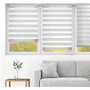 Blindecor Indus Sensa attrezzi | Tenda a rullo a doppio strato senza perforazione | Colore Argento grigio 55 x 150 cm (Larghezza x Altezza) | Dimensioni del tessuto 52 x 145 cm