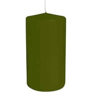 Risthò Candele Cero, Verde Oliva, Diametro 5 cm, Altezza 10 cm, 12 pezzi
