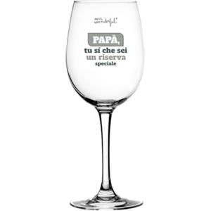 Mr. Wonderful - Calice da vino - Papà, tu sì che sei un riserva speciale - Calice da vino in vetro, con un messaggio per papà - Capacità: 47 cl.
