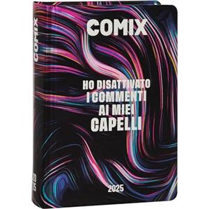 COMIX - Diario Giornaliero 16 Mesi, Diario Scuola 2024-2025 per Ragazzi e Ragazze, con Copertina Rigida, Ideale per la Scuola Superiore, 13x17.8h cm, Nero