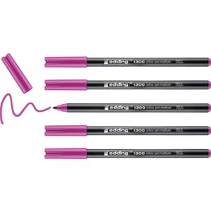 Edding e-1300 - Pennarelli da colorare con punta tonda, 3 mm, confezione da 5, colore: Viola pallido