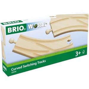 BRIO WORLD - Binari di Scambio Curvi, Accessori per Pista Trenino BRIO, 2 Pezzi, Età 3+ Anni
