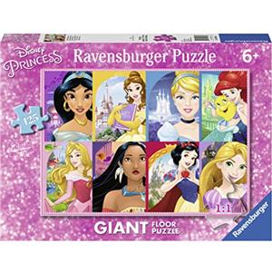 Ravensburger - Puzzle Disney Princess, Collezione Giant Pavimento, Idea Regalo per Bambini 6+ Anni, Gioco Educativo e Stimolante, 125 Pezzi Giganti, 70x50 cm