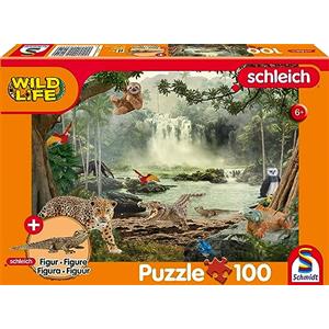 Schmidt Spiele 56467 Wild Life, Nella foresta pluviale, puzzle per bambini da 100 pezzi