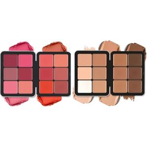 Beauty Searcher Palette di correttore con 12 colori e palette di blush con 12 colori, a lunga durata, dall'aspetto naturale, sfumabile, finitura opaca, palette di trucco viso con blush e correttore