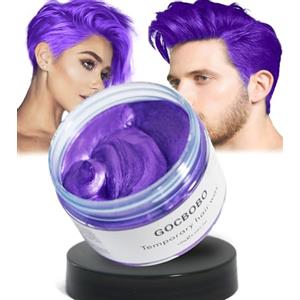 GOCBOBO Cera Colorata Temporanea per Capelli Lavabile Viola - Tinta per Uomo e Donna - DIY per Festa, Cosplay, Halloween - 4,23 Oz