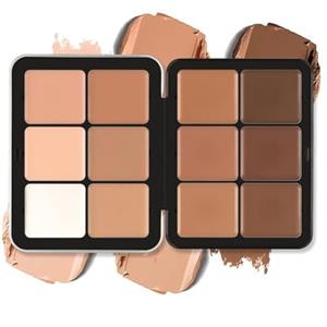 Beauty Searcher Palette di 12 colori per correttore in crema, lunga tenuta, resistente alle sbavature, miscelabile e coprente, crema opaca naturale che corregge i colori, tavolozza per il trucco del viso (#E)