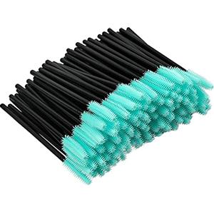 G2PLUS 100PCS Pennello per Ciglia Monouso,Scovolino Ciglia,Applicatore Mascara,Spazzolini Ciglia in Silicone per L'estensione Delle Ciglia (Nero + Verde)