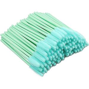G2PLUS 100PCS Pennello per Ciglia Monouso,Scovolino Ciglia,Applicatore Mascara,Spazzolini Ciglia in Silicone per L'estensione Delle Ciglia (Verde)