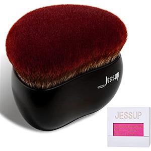 Jessup Pennello fondotinta liquido, pennelli make up multifunzionale, 1 pz pennelli trucco, pennello per fondotinta forma ciottolo, foundation brush pennello contorno cipria fard nero opaco SF001