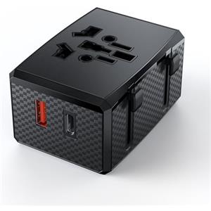 ZXLQ Adattatore Universale da Viaggio,Adattatore Presa Universale da Viaggio con 1USB A e 1USB C,Adattatore Presa Inglese Americana Italia Inghilterra Germania Australia,Viaggio Accessori Utili