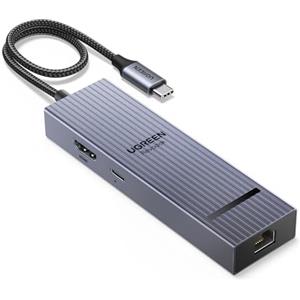 UGREEN Revodok Pro 1061 10Gbps Hub USB C Ethernet Gigabit HDMI 4K 60Hz PD 100W Adattatore Type C 3.2 Docking Station Compatibile con MacBook Air, iPad, iPhone 16 Plus Max, Surface, Galaxy Tab S9