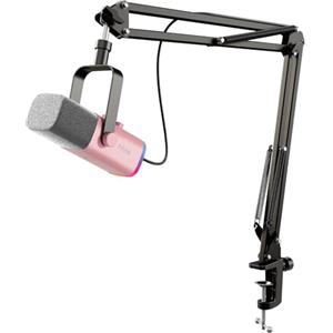 FIFINE XLR Streaming Microfono Kit Dinamico per Podcasting, Gaming USB per PC Mac PS4/5, Cardioide per registrazione vocale, giochi - Rosa