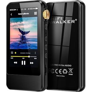 HIFI WALKER Hi-Res Lettore MP3 HIFI WALKER H20 Pro, Bluetooth 5.1 Bidirezionale, FLAC DAP Hi-Res Musicale DSD256 Portatile, Bluetooth senza perdita aptX/LDAC, uscite 3,5mm+4,4mm BAL, 64GB, espandibile a 512GB