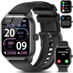 LAOYABB Smartwatch Uomo Donna con Effettua o Risposta Chiamate, 2.01'' Orologio Fitness Smart Watch con Contapassi/Cardiofrequenzimetro/Cronometro