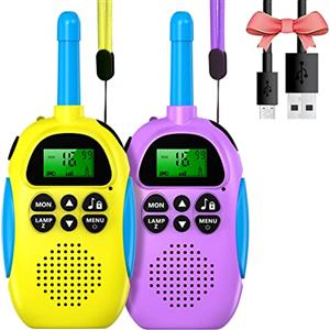 Uleway Walkie Talkie Bambini Ricaricabili Longue Portée, Ricetrasmittenti 16 Canali con LCD Retroilluminato Funzione VOX Blocco Tastiera Torcia, Regalo per Ragazze e Ragazzi di 3-12 Ann