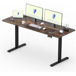 FLEXISPOT 160 * 60cm Scrivania Regolabile in Altezza,Con Ganci, Standing Desk Scrivania Elettrica Scrivania Motorizzata(Marrone)