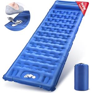 Wholede Materasso Gonfiabile Singolo Campeggio, Materassino Autogonfiante Ultraleggero, Letto Gonfiabile Singolo per Campeggio, Trekking, Alpinismo, Viaggio, Backpacker-Blu