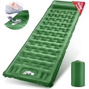 Wholede Materasso Gonfiabile Singolo Campeggio, Materassino Autogonfiante Ultraleggero, Letto Gonfiabile Singolo per Campeggio, Trekking, Alpinismo, Viaggio, Backpacker-Verde