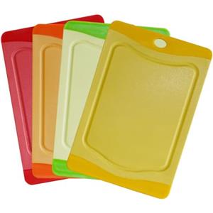 STONELINE - Set di 4 taglieri in plastica, 20 x 14 cm, Rosso, Arancione, Verde, Giallo, 20,1 x 13,9 x 3,1 cm, 4 unità