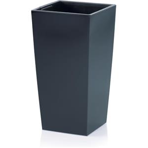 IMJ-Global Vaso Fioriera per piante Fiori DURS Grande H75 Liscio da interno esterno Quadrato Alto Nero 91,5 Litri 40x40x75 cm design Moderno in plastica da balcone Grigio Antracite