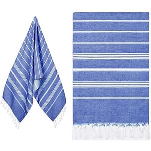 Eucomir Fouta Telo Mare Grande 90 * 180CM,Asciugamano da Spiaggia,Teli Mare Spiaggia Antisabbia Leggero frange,Super Assorbente e Asciugatura Rapida,Telo da Bagno Lo Piscina/Viaggi/Campeggio,Blu Navy
