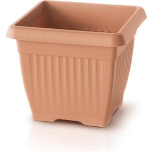 IMJ-Global Vaso Fioriera per piante Fiori TERRA DKWT45 Grande H35 da interno esterno Quadrato Terracotta 42 Litri 45x45x35 cm design Classico in plastica da balcone