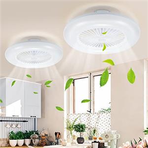 Lospitch Ventilatore da Soffitto con Illuminazione, 2x 80W Ventilatore da soffitto a LED Dimmerabile con Telecomando App, 3 Light Color Change e 6 Velocità Della, Modalità Estiva e Invernale