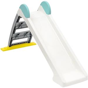 Baroni Toys Scivolo per Bambini con Sifone Acqua, Plastica Leggera e Resistente, Scaletta con Manici di Sicurezza e Gradini Antiscivolo, Facile da Montare, per Interno ed Esterno, Lungo 120 cm, Basso