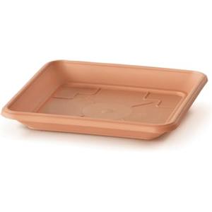 IMJ-Global Sottovaso per vaso Terracotta 22x22 cm Quadrato fioriera per piante Fiori TERRA PKWT22 da interno esterno Quadrato Terracotta in plastica